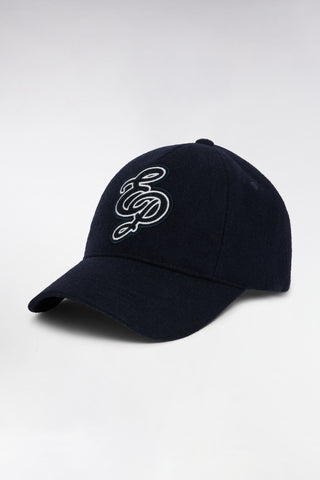 Casquette en laine mélangée marine EP
