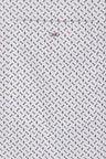 Chemise à manches courtes écru à micro-motifs coupe droite