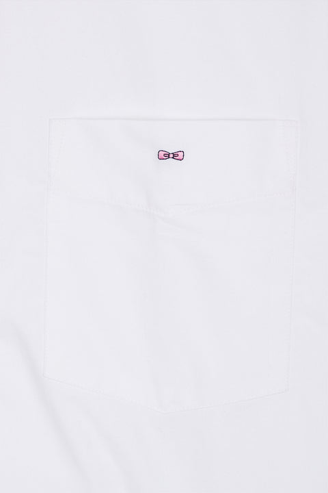 Chemise à manches courtes blanche intérieur de col imprimé coupe droite - Image 2