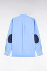 Chemise en coton ciel à coudière imprimées coupe droite