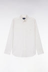 Chemise en coton piqué blanc coupe droite