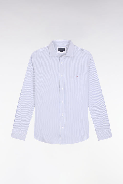 Chemise rayée en coton ciel coupe droite - Image 2