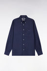 Chemise en flanelle marine coupe droite
