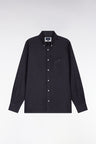 Chemise en flanelle gris foncé coupe droite