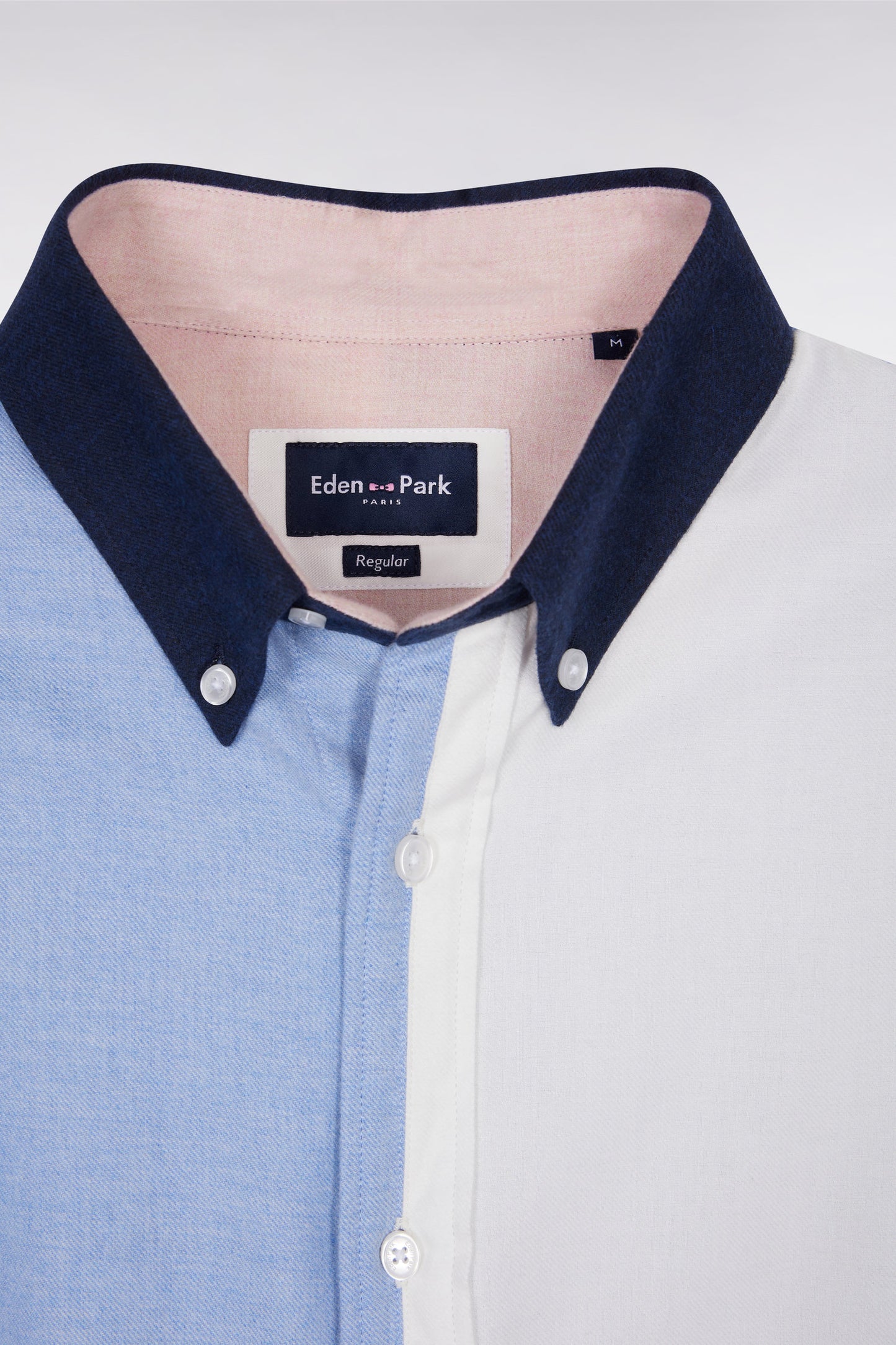 Chemise en coton à motifs damiers quatre couleurs coupe droite