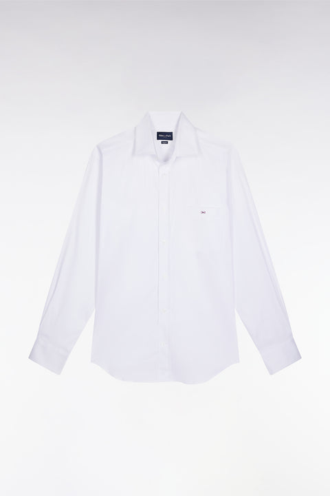Chemise en coton Pima stretch blanche coupe droite - Image 2