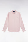 Chemise en coton à carreaux rose coupe droite