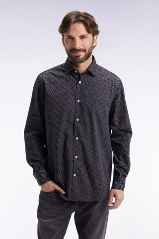 Chemise en coton bleu gris