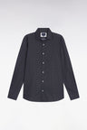 Chemise en coton à micro-motif pois rose coupe slim