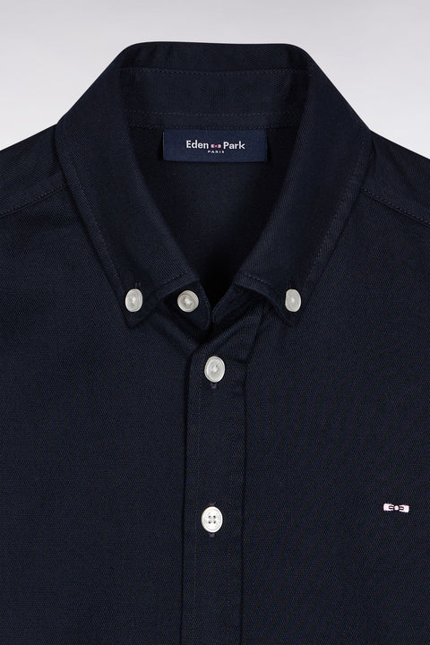 Chemise en piqué coton marine - Image 2