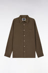 Chemise en velours kaki coupe droite