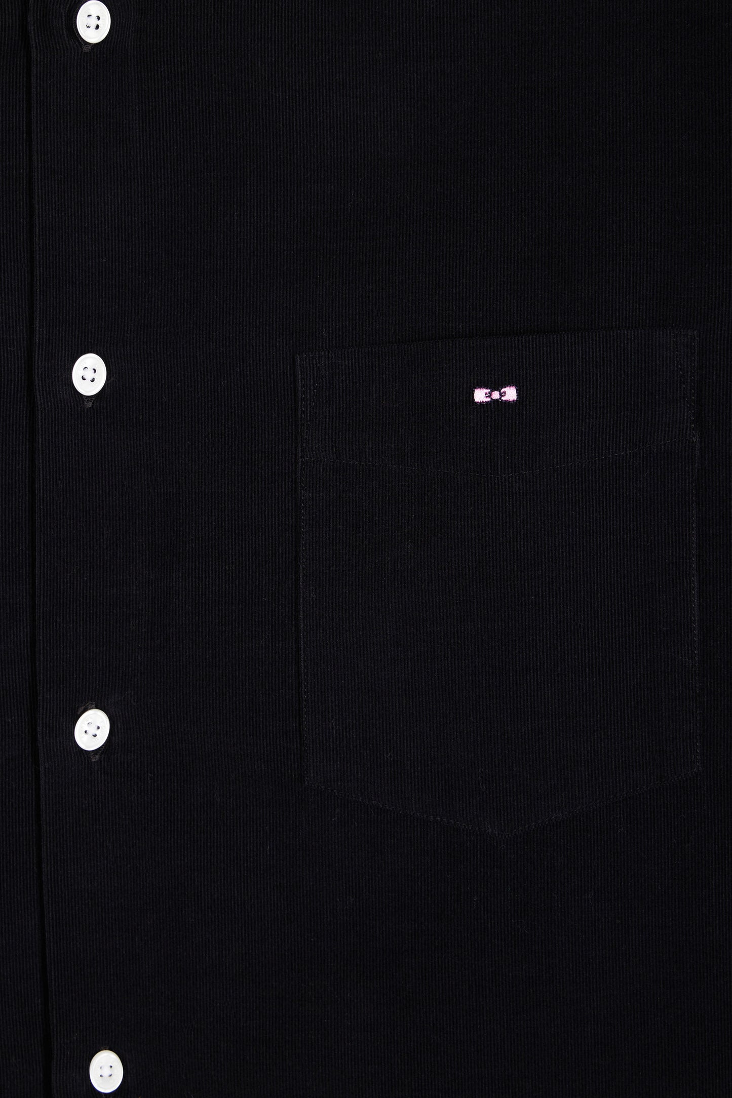 Chemise en velours noir coupe droite