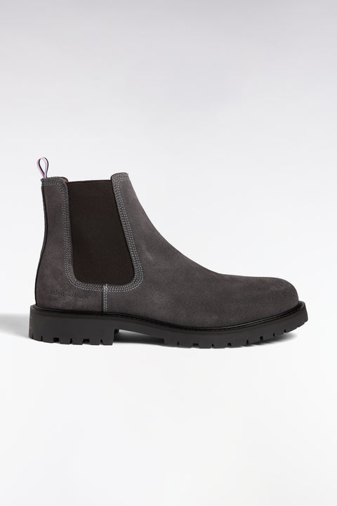Bottines chelsea en cuir suédé gris - Image 1