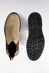 Bottines chelsea en cuir suédé beige