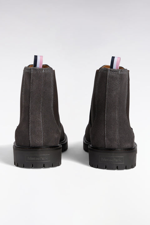 Bottines chelsea en cuir suédé gris - Image 3