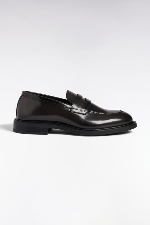 Mocassins en cuir glacé noirs - Image 1