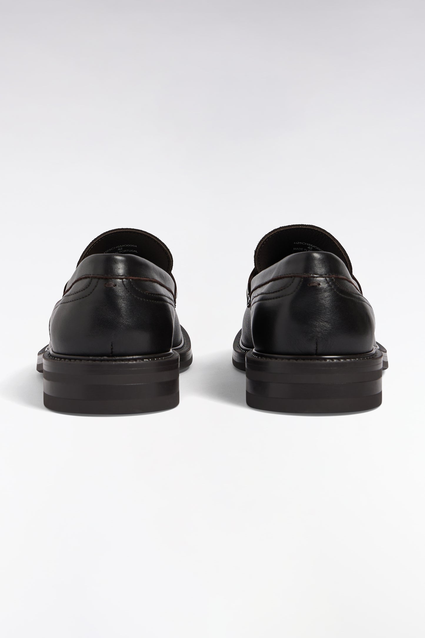 Mocassins bimatières en cuir marron