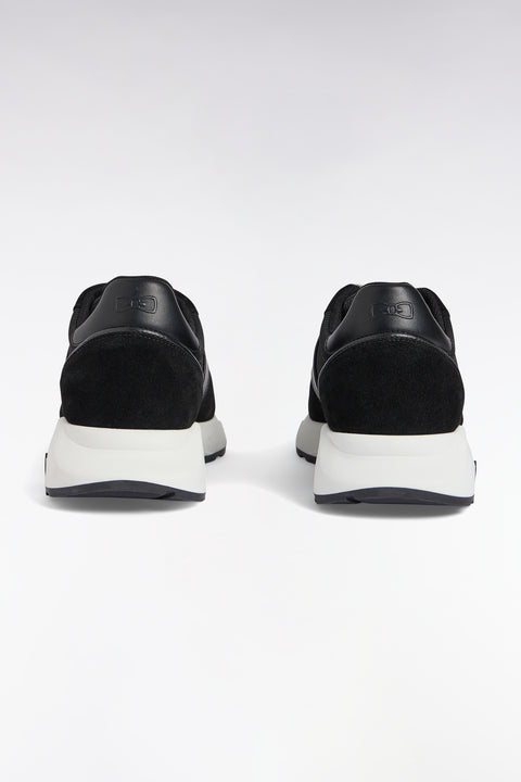 Sneakers multimatières en cuir noir - Image 3
