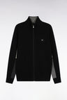Cardigan en coton noir à intérieur de manches contrasté