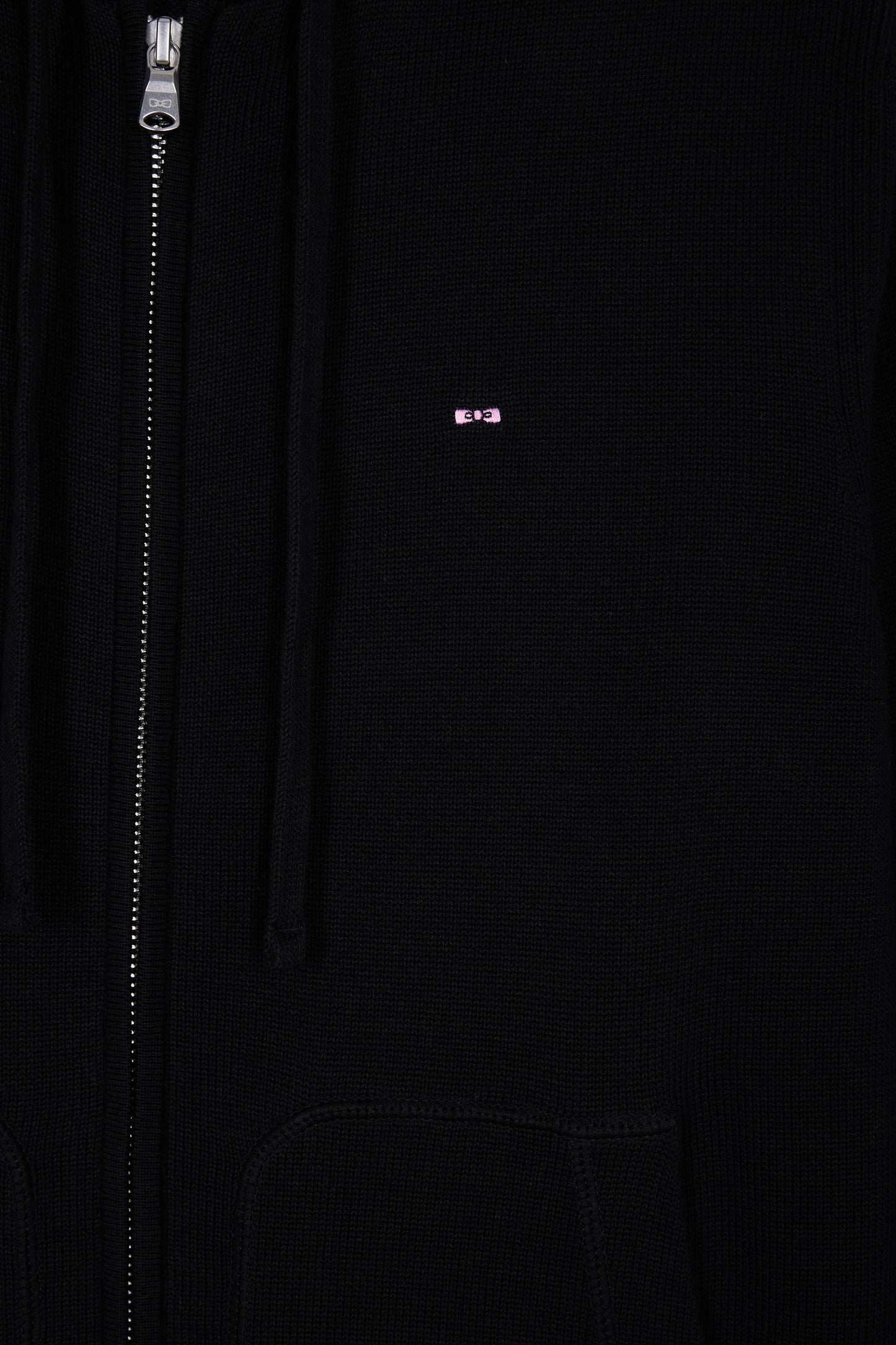 Pull à capuche zippé en coton noir coupe droite