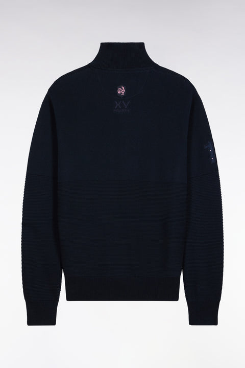 Cardigan zippé XV de France en coton marine - Image 2