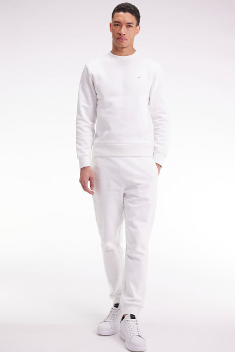 Jogging en molleton gratté blanc coupe droite - Image 3