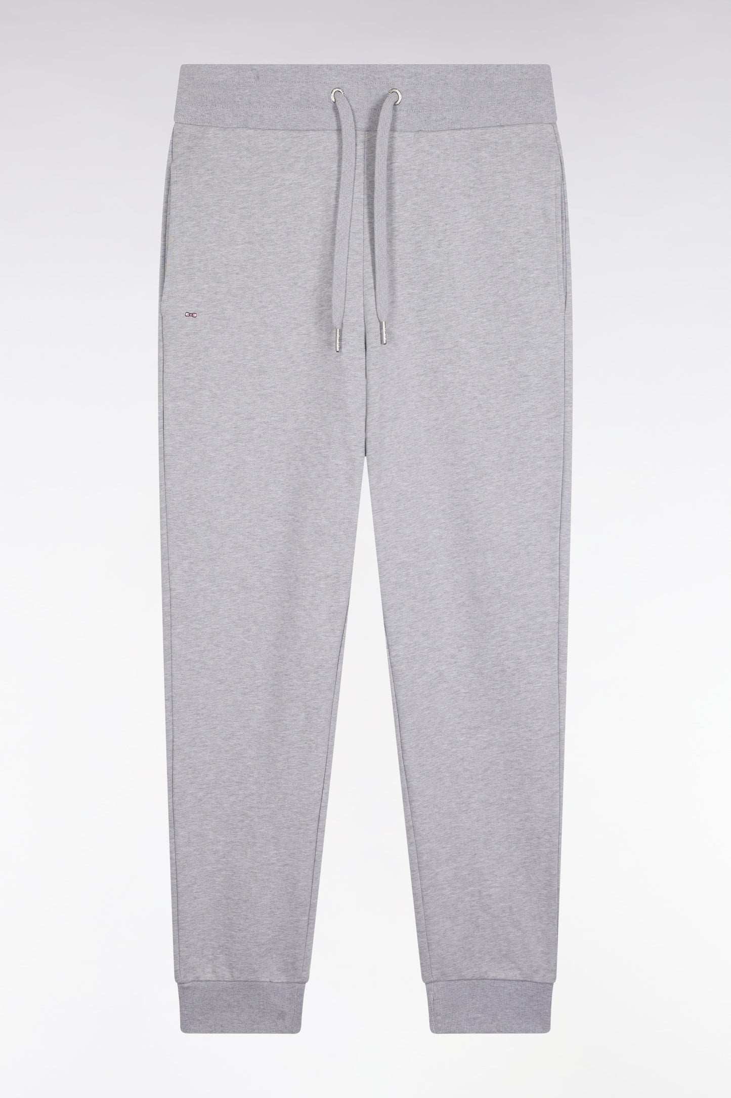 Jogging en molleton gratté gris coupe droite