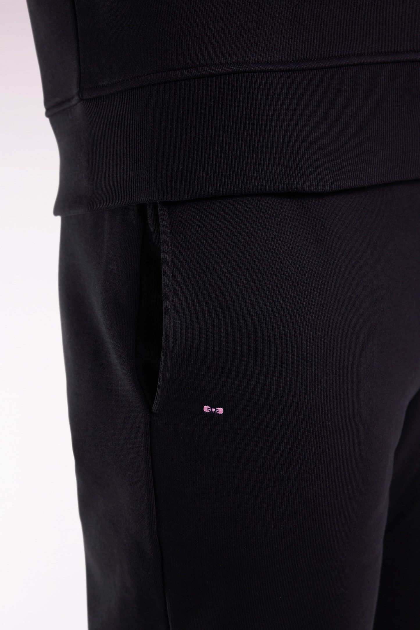 Jogging en molleton gratté noir coupe droite