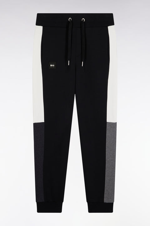 Jogging en molleton gratté noir colorblock coupe droite - Image 2
