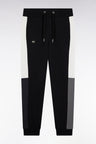 Jogging en molleton gratté noir colorblock coupe droite