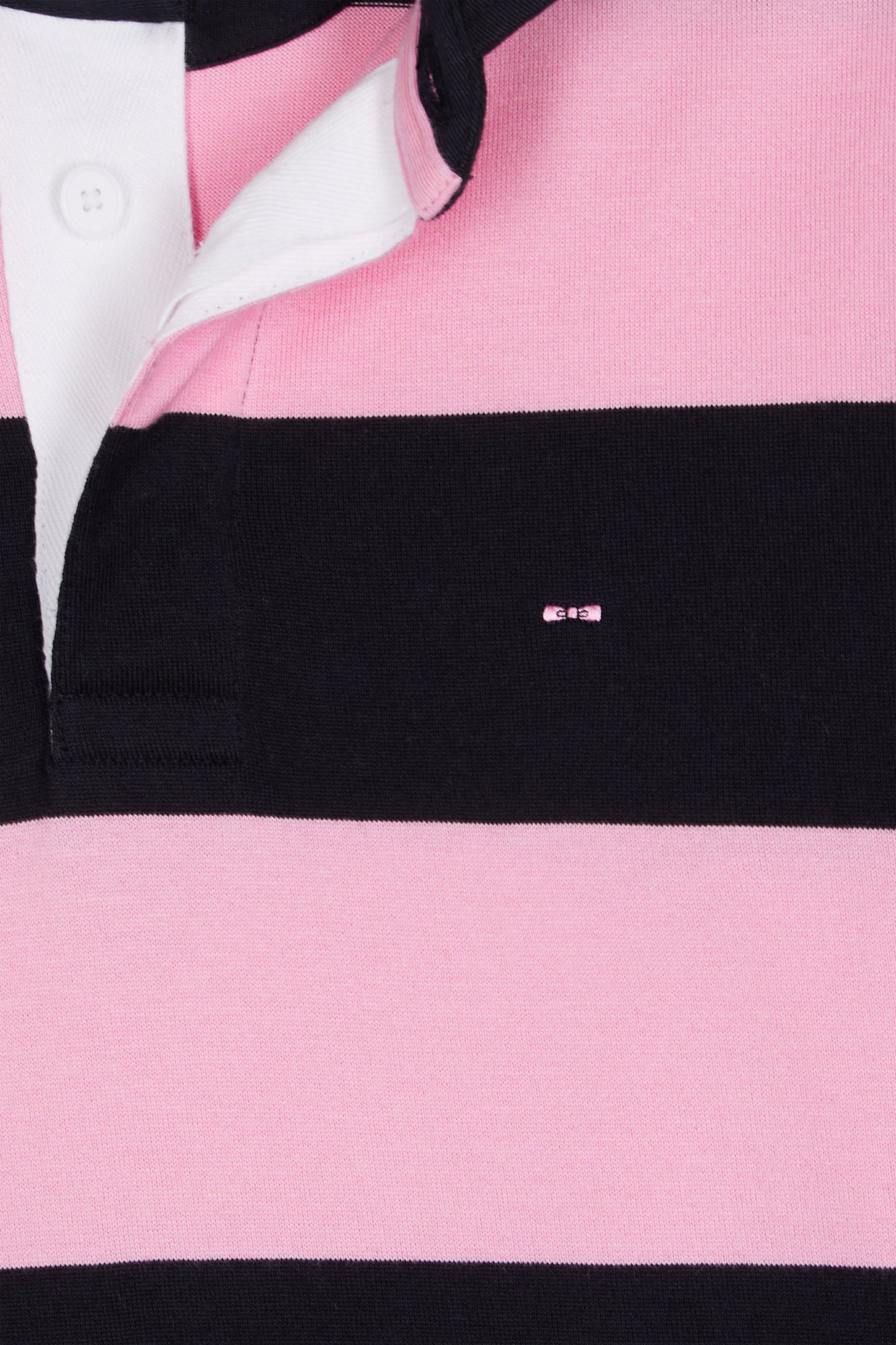 Maillot manches longues en jersey à rayures rugby rose et marine