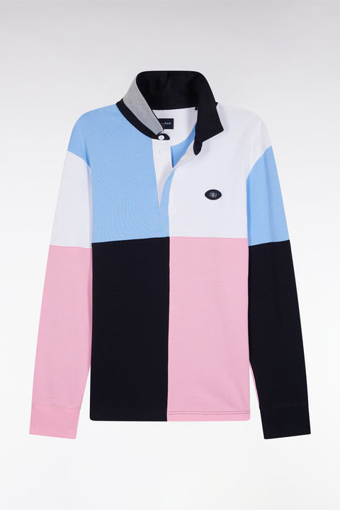 Maillot à manches longues en jersey coton épais colorblock coupe droite - Image 2