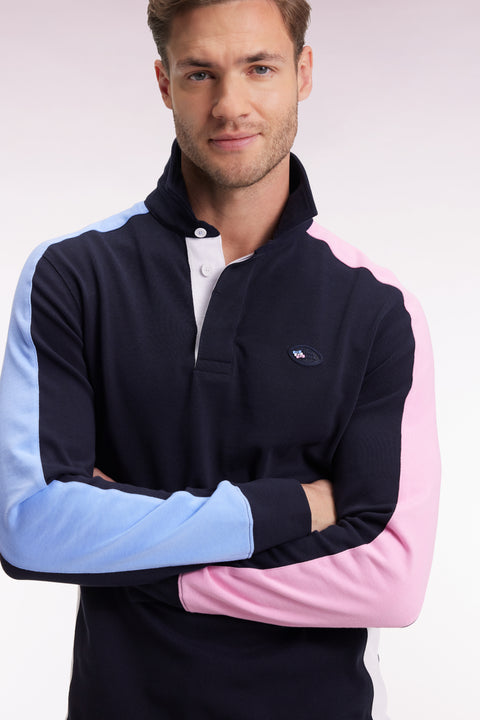 Maillot à manches longues en jersey coton épais manches contrastées coupe droite - Image 3