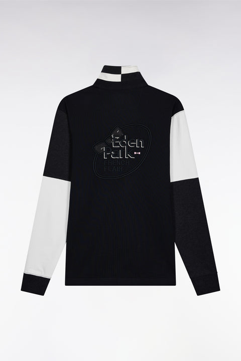 Maillot à manches longues en jersey colorblock noir coupe droite - Image 2