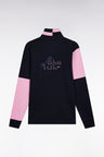 Maillot à manches longues en jersey colorblock marine coupe droite