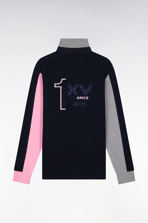 Maillot à manches longues en jersey épais noir broderie dos coupe droite - Image 2