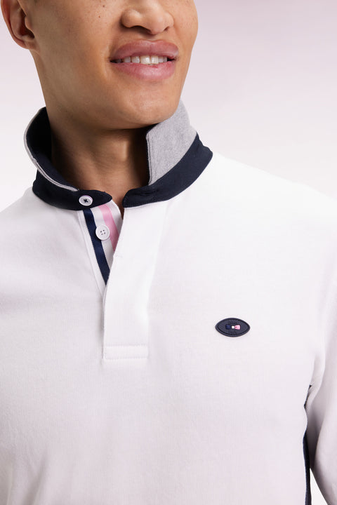 Maillot à manches longues XV de France blanc broderie coq coupe droite - Image 3