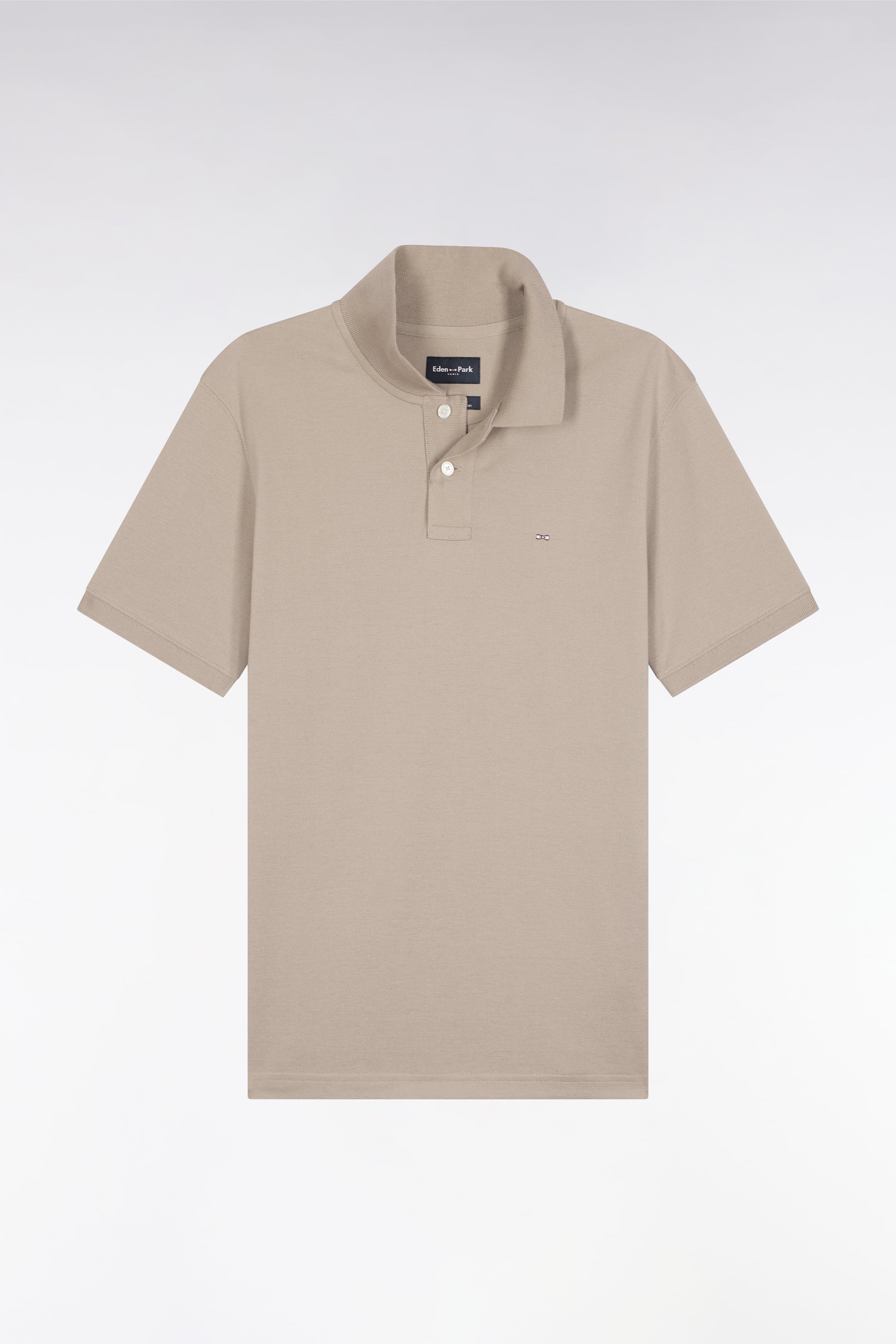 Polo manches courtes en coton Pima beige coupe droite – Eden Park