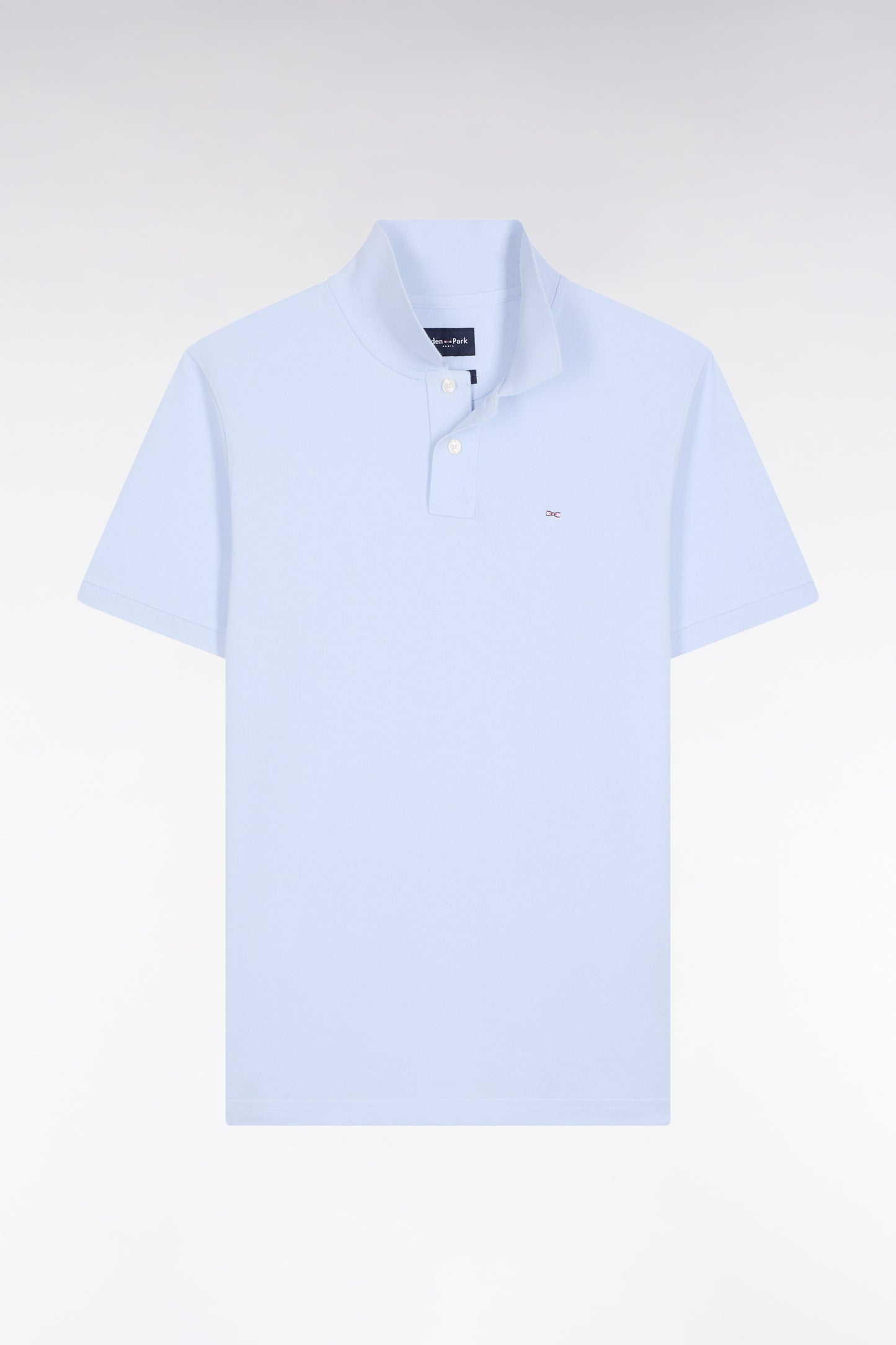 Polo manches courtes en coton Pima ciel coupe droite