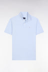 Polo manches courtes en coton Pima ciel coupe droite