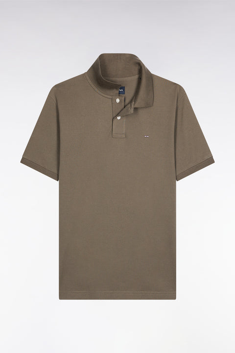 Polo manches courtes en coton Pima kaki coupe droite - Image 2