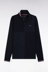 Long-sleeved polo shirt in navy cut and sewn Relaxed cut