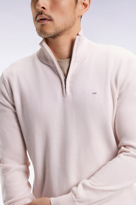 Pull col camionneur en laine et coton écru - Image 1