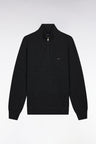 Pull col camionneur en laine et coton gris foncé