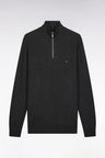 Pull col camionneur en coton nid d'abeille gris foncé