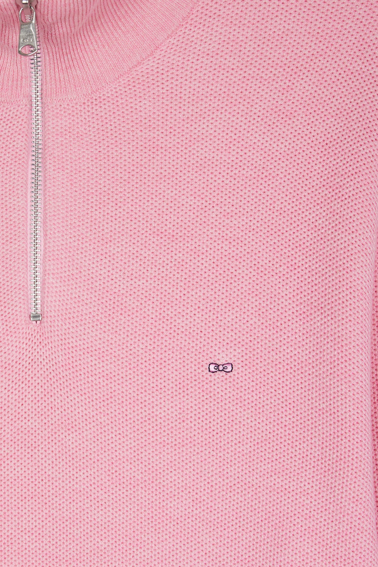 Pull col camionneur en coton nid d'abeille rose