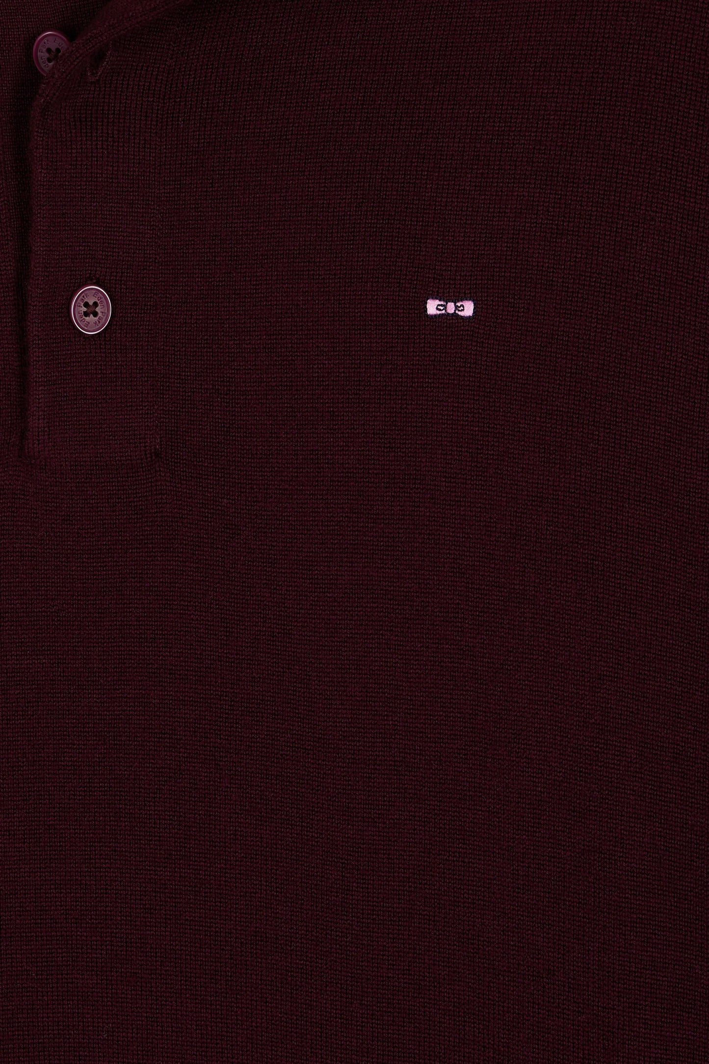 Pull col maillot en laine mérinos bordeaux