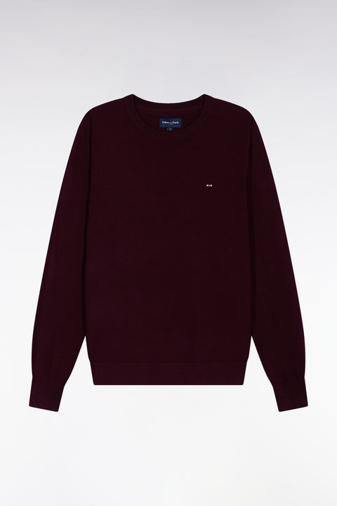 Pull col rond en laine mérinos bordeaux - Image 2