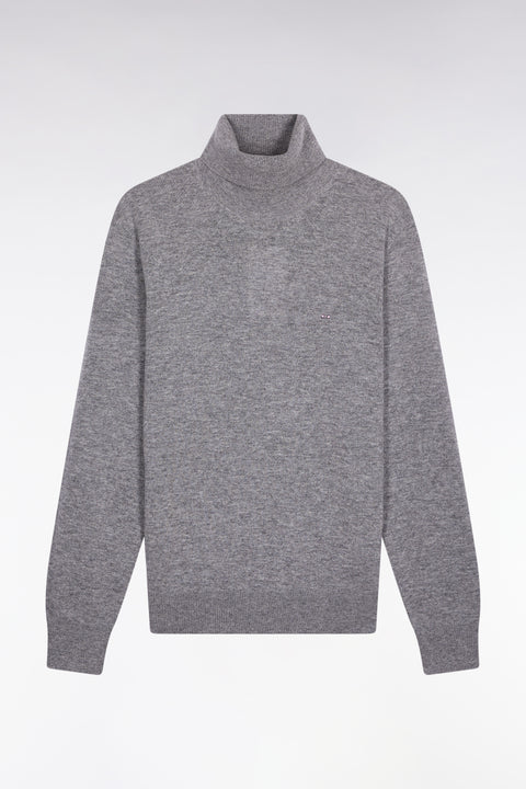 Pull col roulé en laine vierge et cachemire gris - Image 2
