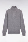 Pull col roulé en laine vierge et cachemire gris